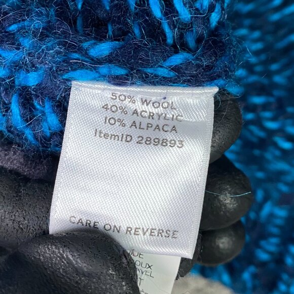 LL Bean Signatures Alpaca Wool Sweater Women's Medium Blue Marled Turtleneck - Picture 5 of 8